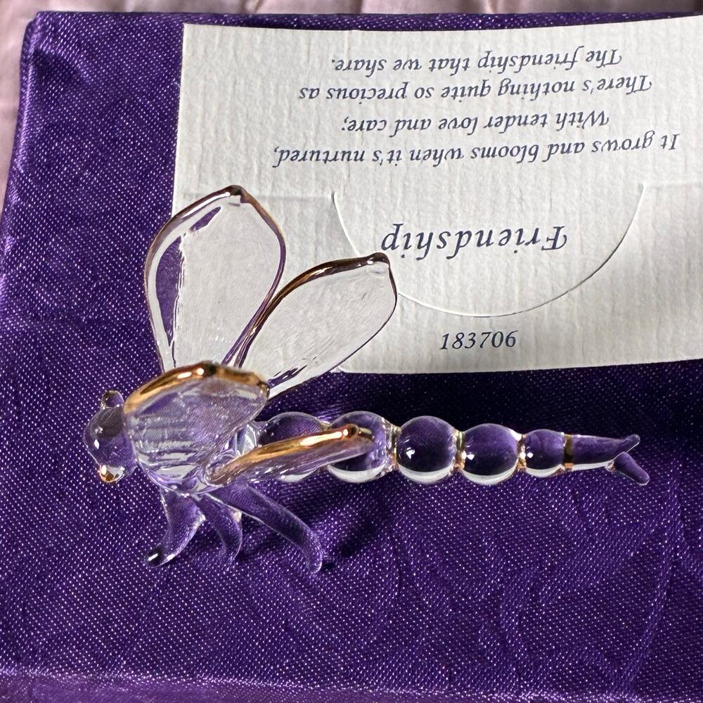 About Face Designs Messengers Dragonfly Glass Figurine #183706 Box Friendship